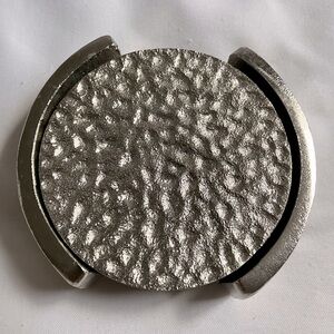 Silver Textured Coaster Set (4)